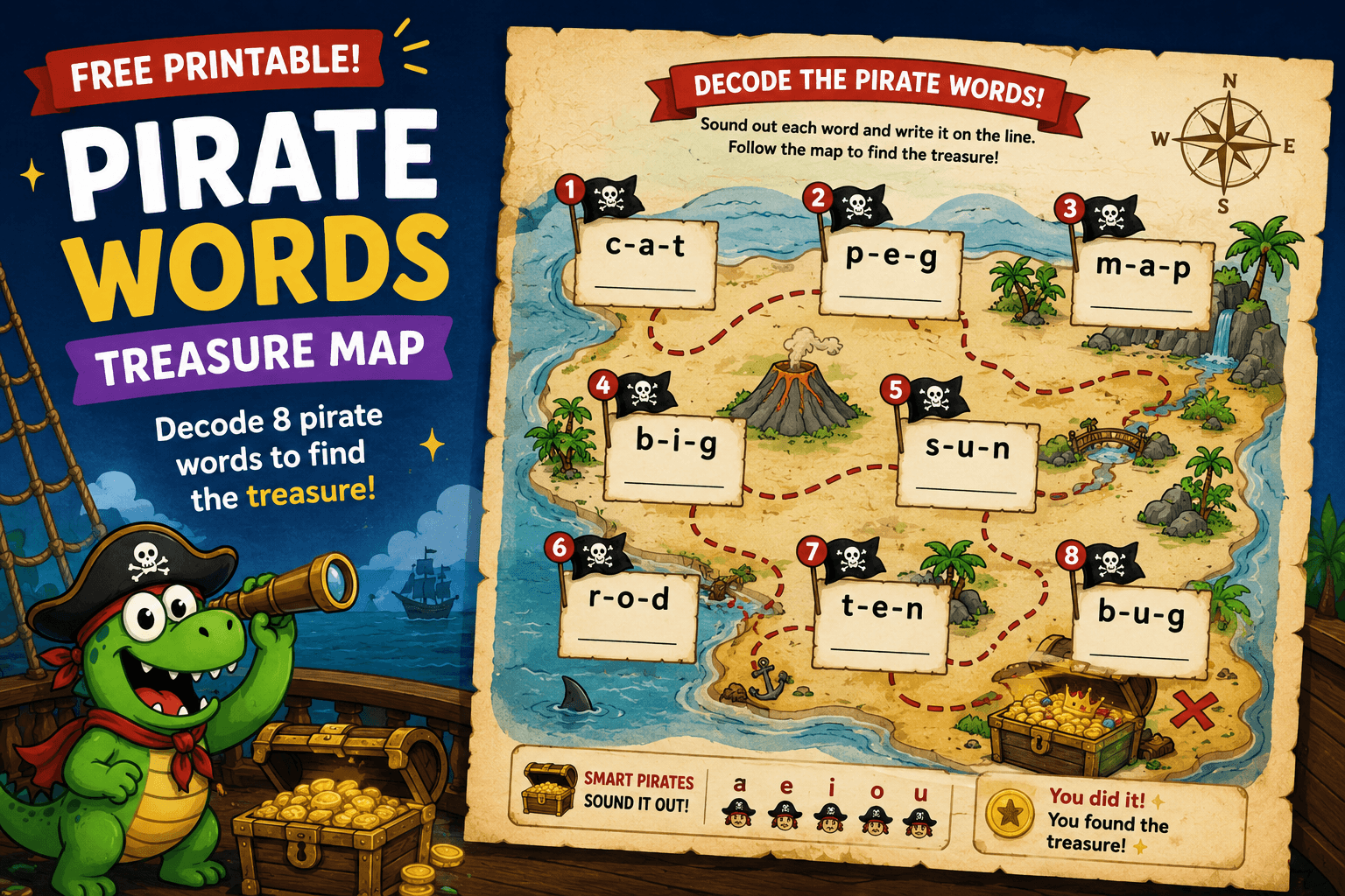Pirate Words Treasure Map preview